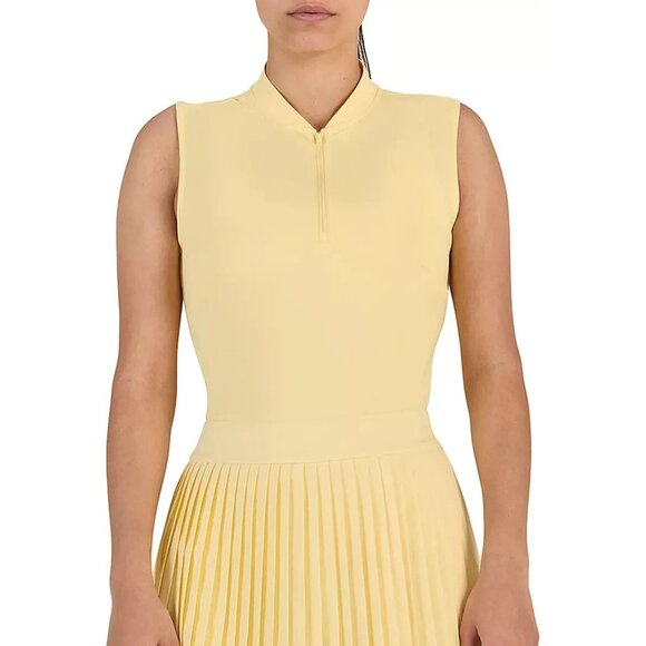 Bad Birdie Women Pale Banana Lightweight Sleeveless Blade Golf Polo Yellow Large - Picture 4 of 8